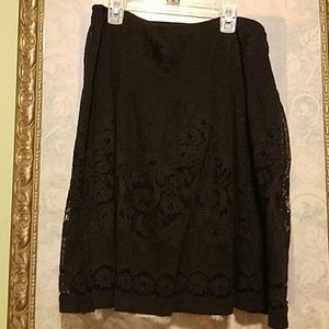 Black Lace Skater Skirt